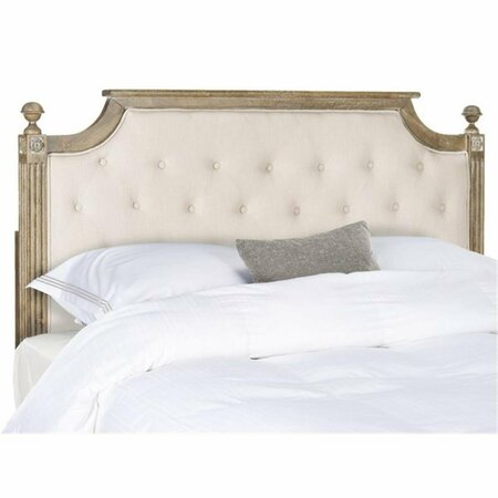 SAFAVIEH Rustic Full Size Tufted Linen Headboard, Beige FOX6241A-F